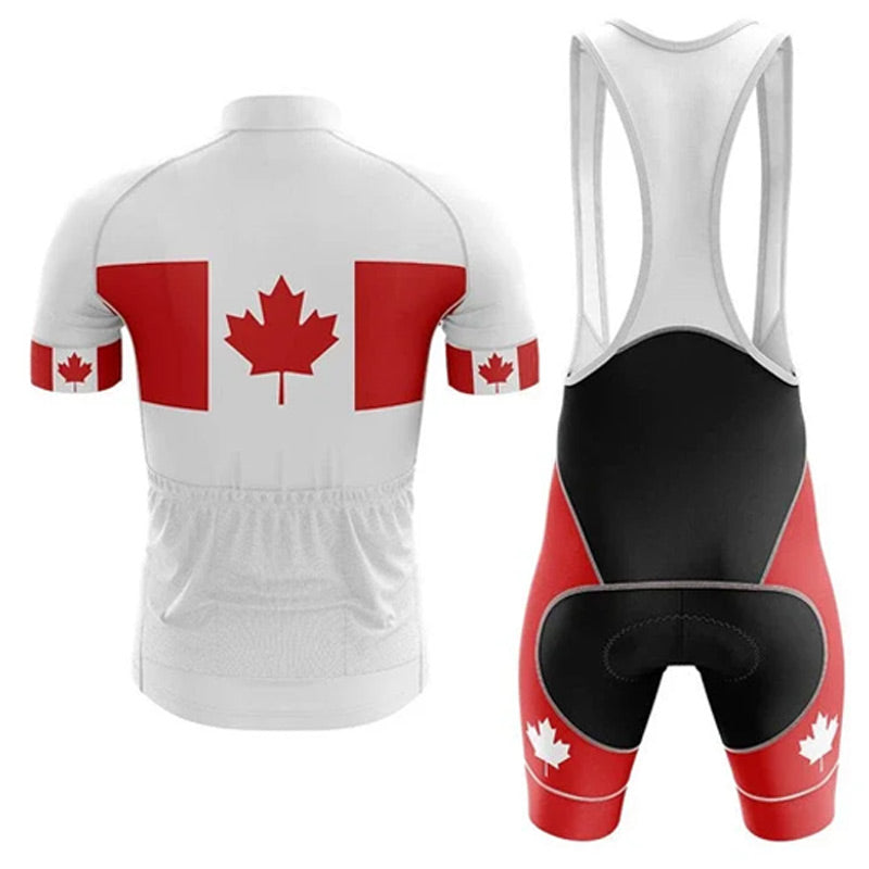 Adibike - CANADA V4 - Men's Short Sleeve Cycling Uniform