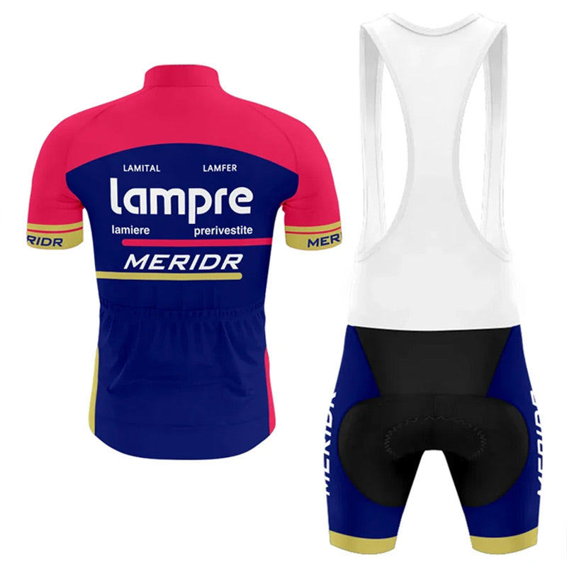 Adibike - Lampre Retro Men's Short Sleeve Cycling Uniform