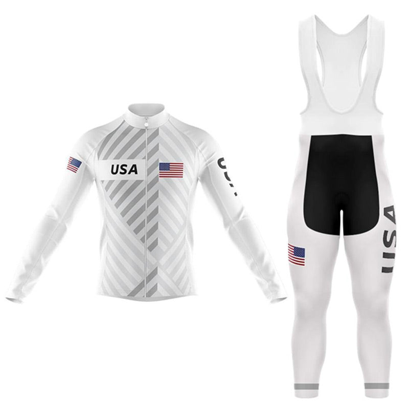 Adibike - USA Men's Long Sleeve Cycling Uniform