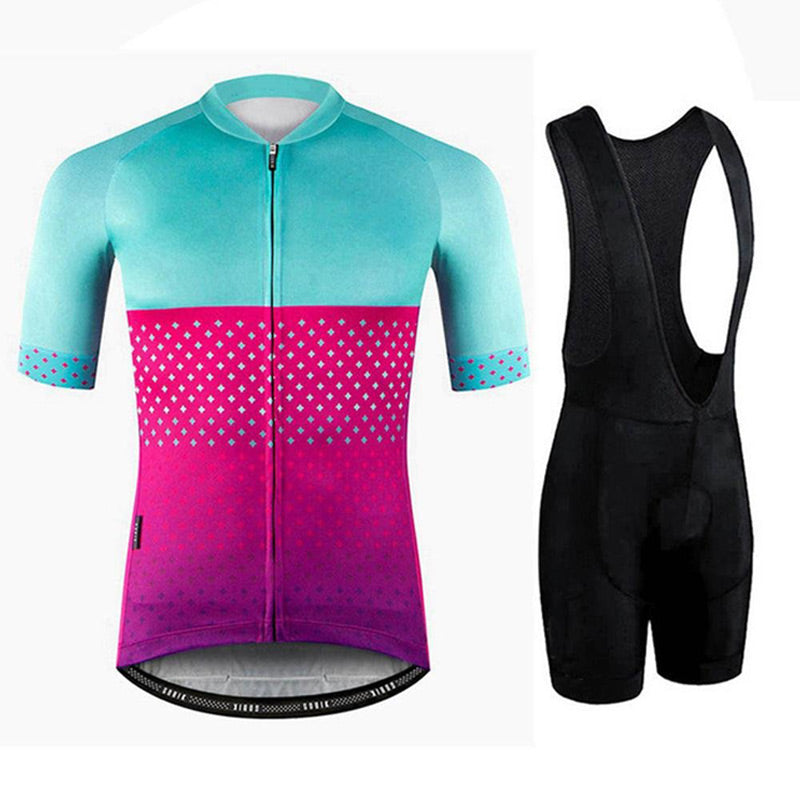 Adibike Cycling Ferozi/Pink Short Sleeve Jersey Uniform
