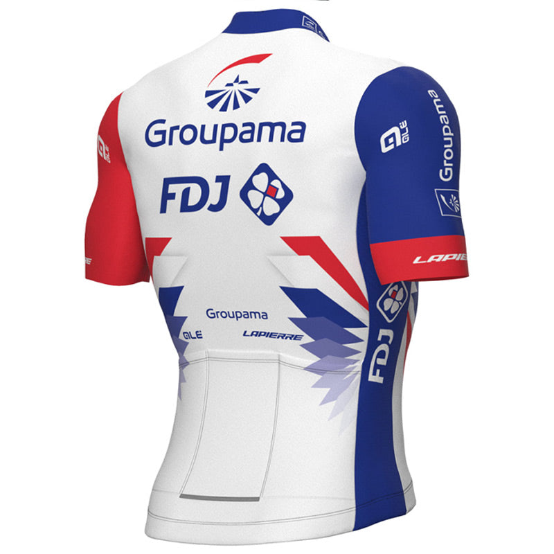 Adibike GROUPAMA-FDJ Short Sleeve Jersey white - blue - red