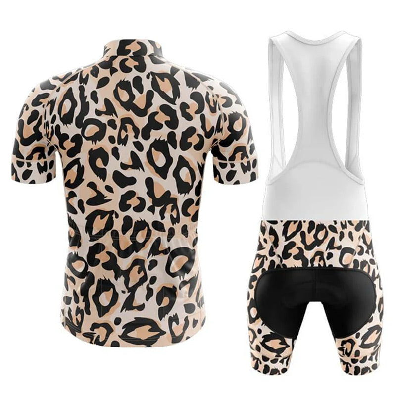 Adibike Leopard Men's Short Sleeve Cycling Uniform