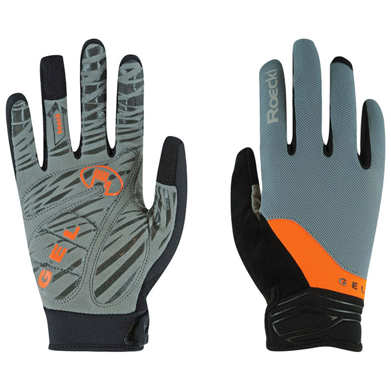 Adibike Mori Full Finger Gloves neon-orange - grey