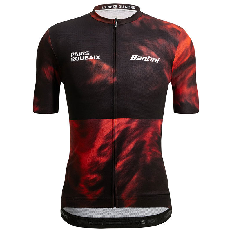 Adibike Short Sleeve Jersey Paris-Roubaix Enfer du Nord black - red