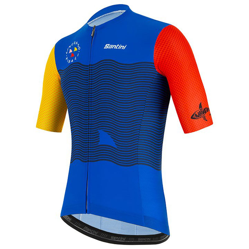 Adibike Short Sleeve Jersey Vincenzo Nibali blue