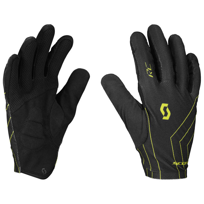 Adibike Team Full Finger Gloves black - yellow