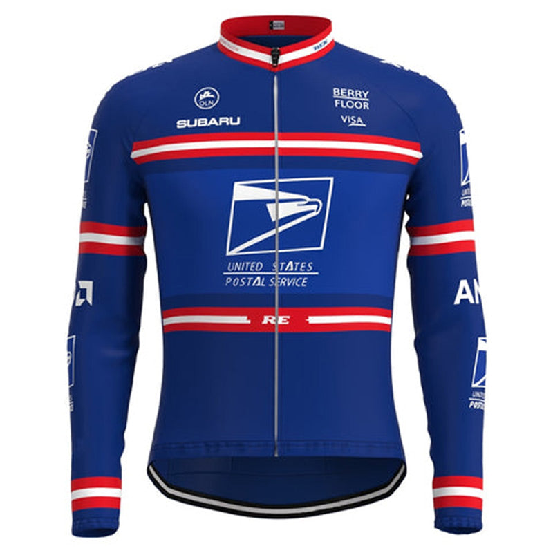 Adibike US Postal Service Pro Long Sleeve Men's Cycling Team Jersey
