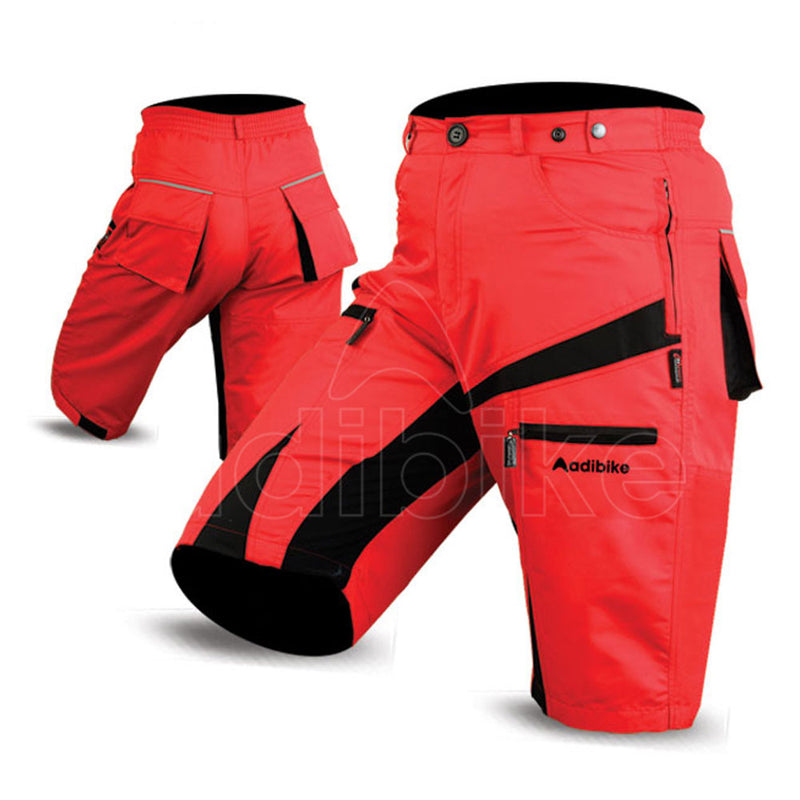 Baggy Style Men MTB Short Red And Black Panel