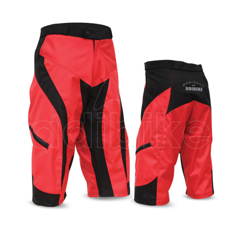 Baggy Style Men MTB Short Red And Black Side Panel