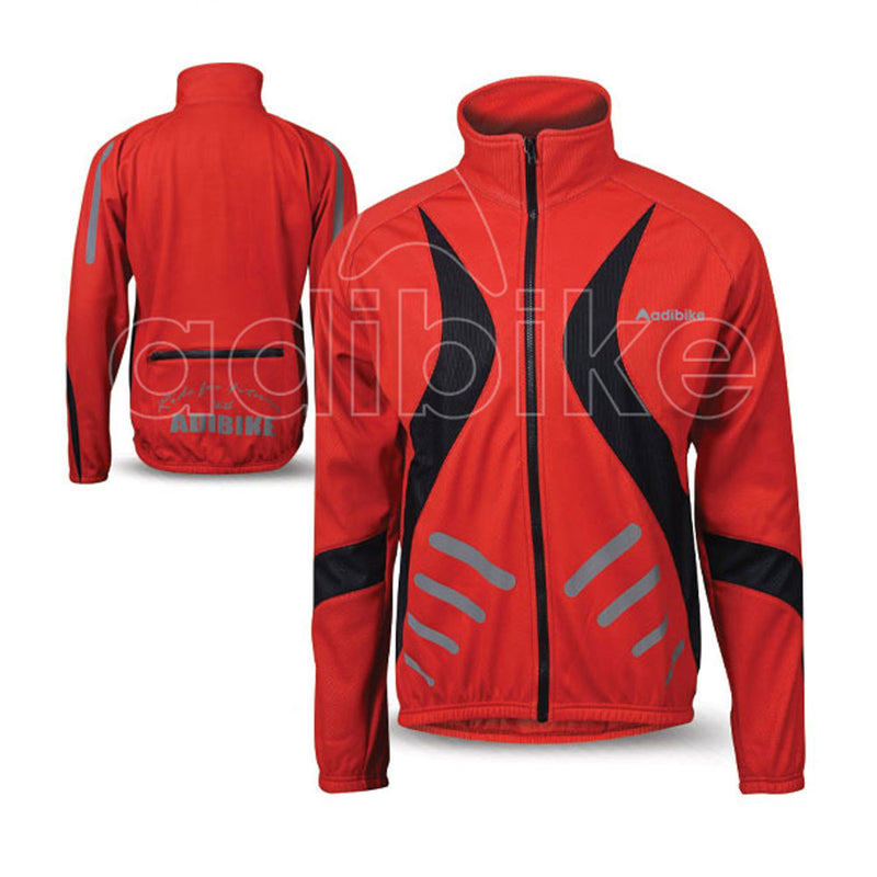 Cycling Men Jacket Red Black Panel And Fluorescent Grey