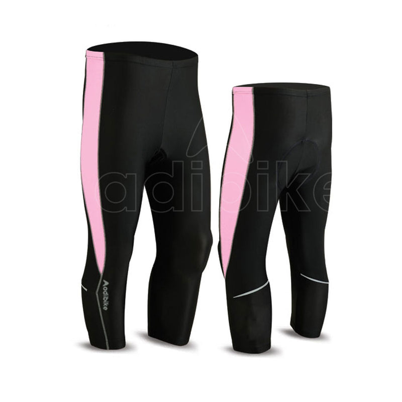 Ladies Cycling 3-4 Short Black And Light Pink Side Panel