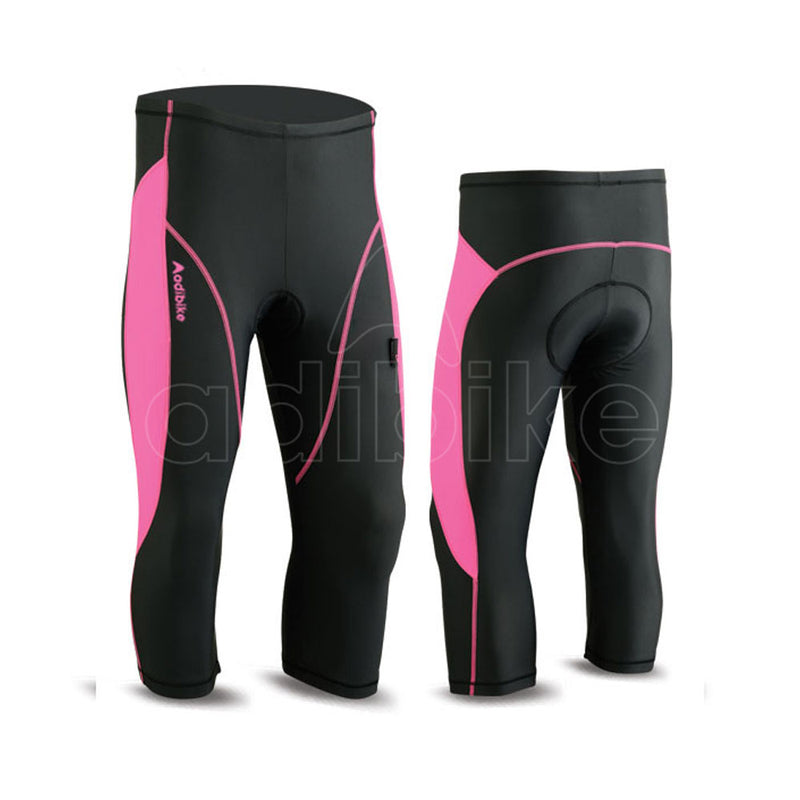 Ladies Cycling 3-4 Short Pink Side With Back And Front Panel And Black