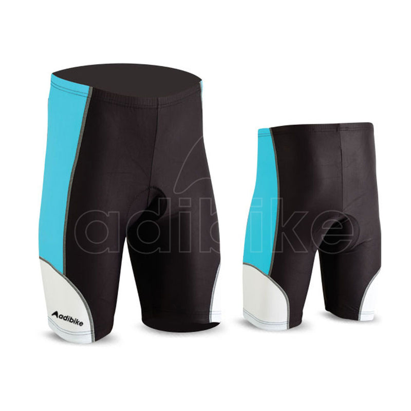 Ladies Cycling Short Black, Sky Blue And White