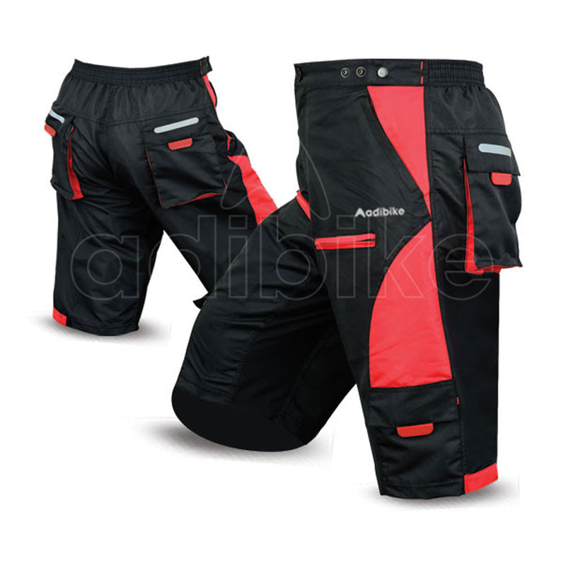 MTB Short Baggy Style Black And Red Side Panel