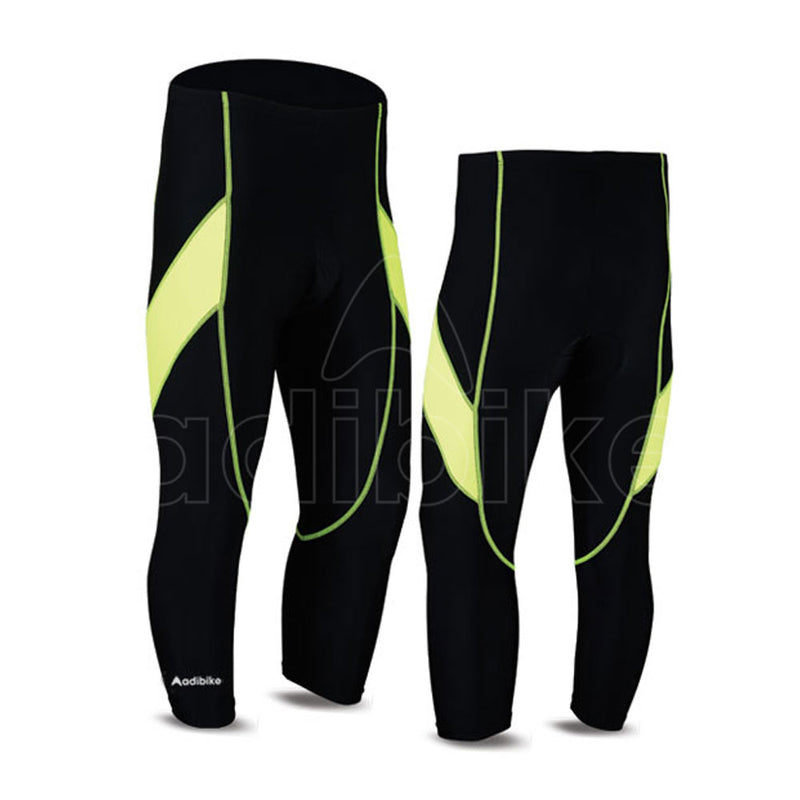 Men Cycling 3Q Trouser Black And Lime Green