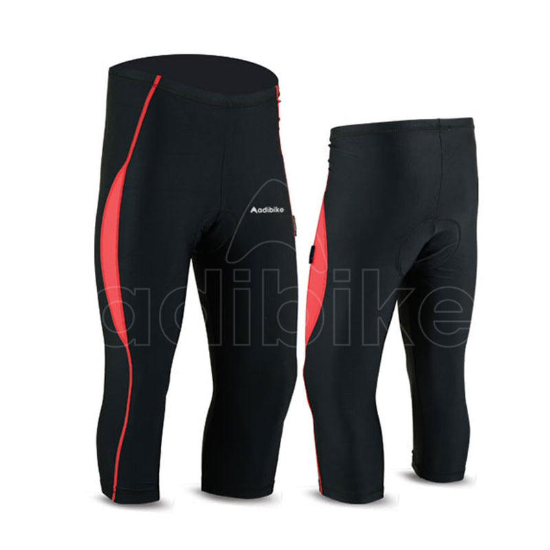Men Cycling 3Q Trouser Black And Red SIde Panel