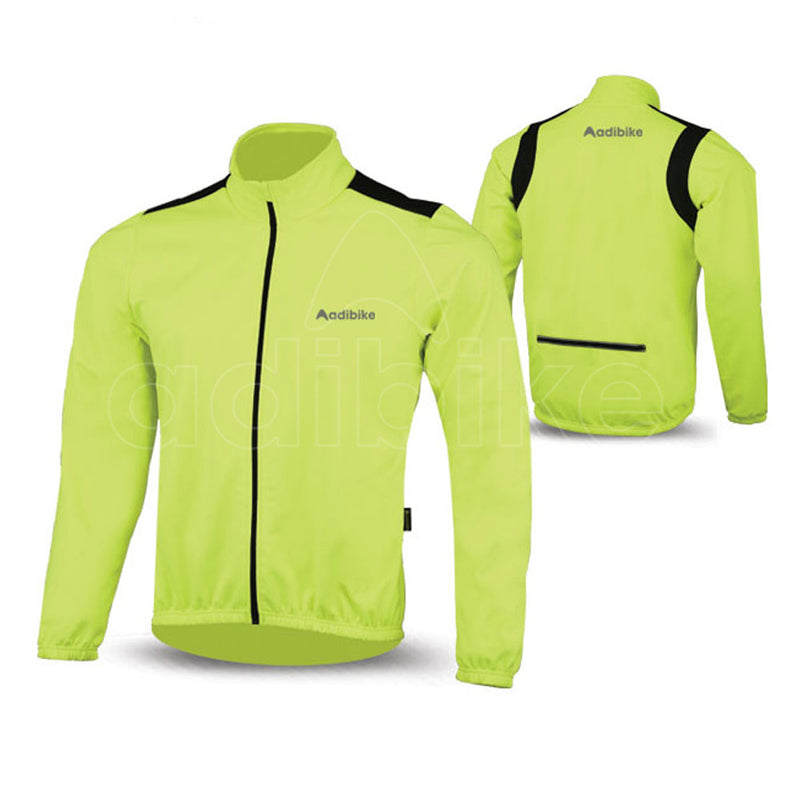 Men Cycling Jacket Fluorescent Green And Black Panel