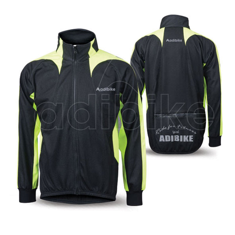 Men Cycling Jacket Fluorescent Green Panel And Black