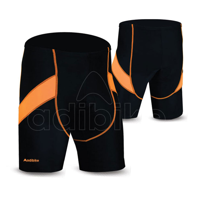 Men Cycling Shorts Black And Orange Panel