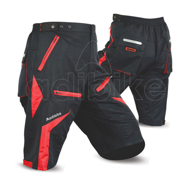 Men MTB Short Baggy Style Black And Red Side Panel